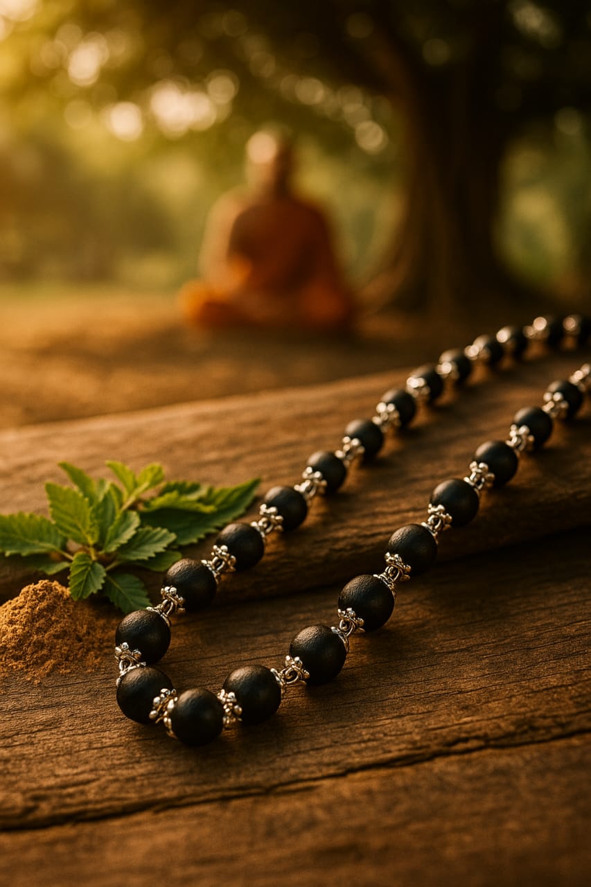 Original Karungali Mala – Handcrafted with Pure Black Ebony Wood