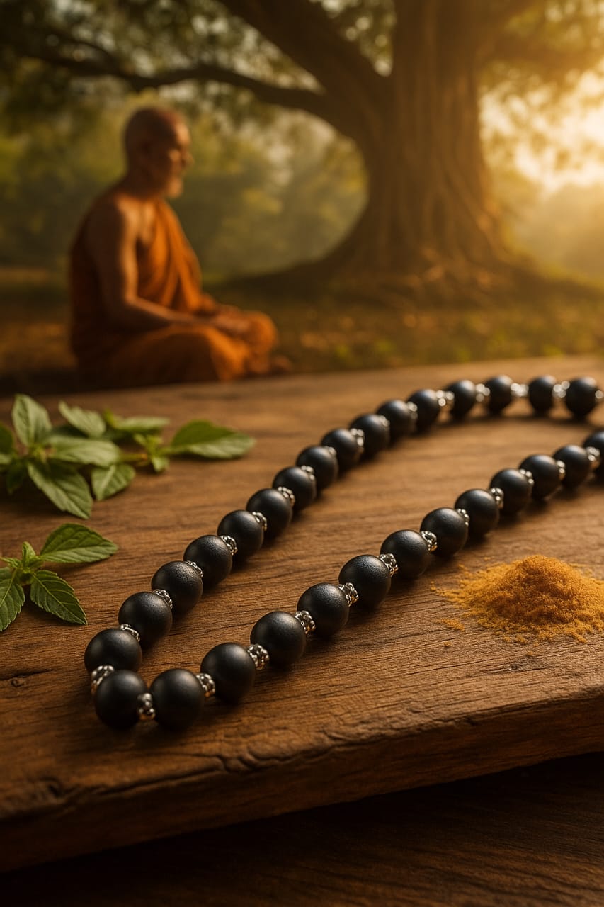 Original Karungali Mala – Handcrafted with Pure Black Ebony Wood