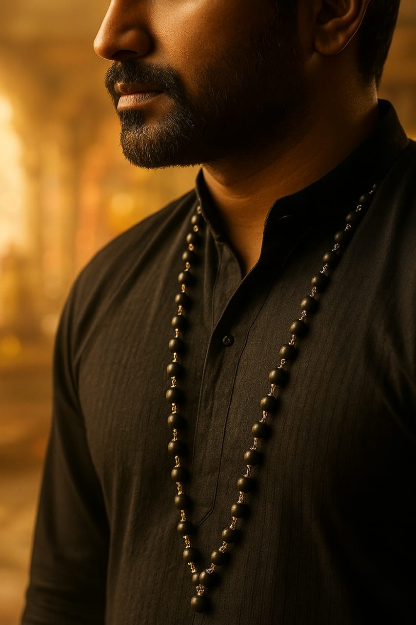 Original Karungali Mala – Handcrafted with Pure Black Ebony Wood