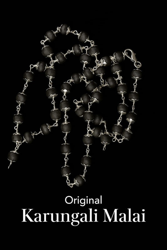 Original Karungali Mala – Handcrafted with Pure Black Ebony Wood